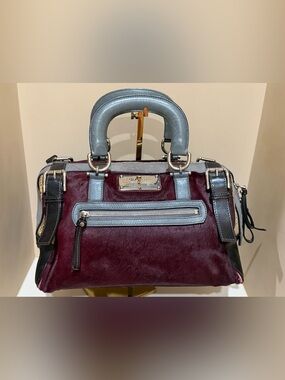 Dolce & Gabbana Burgundy Pony hair & Snakeskin with Grey Leather SUPER RARE